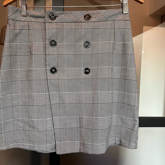 NWOT Zara Collection grey wrap chequered skirt - Picture 9 of 10